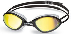 Очки для плавания HEAD TIGER MID RACE LSR + зеркальное покрытие (черно-дымчатые)
