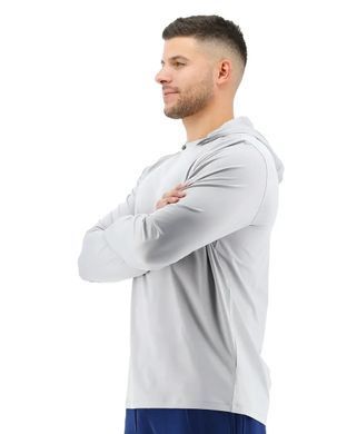 Футболка чоловіча з довгим рукавом та капюшоном TYR Men&rsquo;s SunDefense Hooded Shirt, Light Grey M