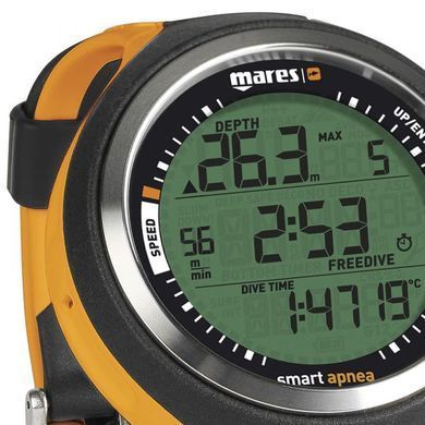 Декомпрессиметр для подводной охоты Mares Smart Apnea (черно-оранжевый)