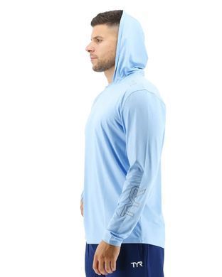 Футболка чоловіча з довгим рукавом та капюшоном TYR Men&rsquo;s SunDefense Hooded Shirt, Sky Blue M