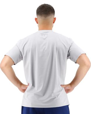 Футболка мужская с коротким рукавом TYR Men’s SunDefense Short Sleeve Shirt, Light Grey XXL