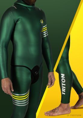 Гидрокостюм для фридайвинга 5mm Triton Green SCS/Open cell