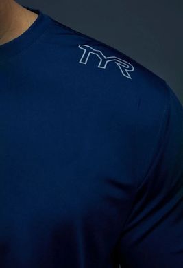Футболка мужская с коротким рукавом TYR Men&rsquo;s SunDefense Short Sleeve Shirt, Navy XXL