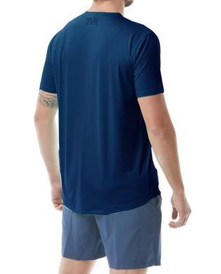 Футболка мужская с коротким рукавом TYR Men&rsquo;s SunDefense Short Sleeve Shirt, Navy XXL
