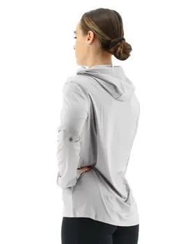 Футболка жіноча з довгим рукавом та капюшоном TYR Women&rsquo;s SunDefense Hood Sun Shirt, Light Grey S