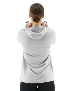 Футболка жіноча з довгим рукавом та капюшоном TYR Women&rsquo;s SunDefense Hood Sun Shirt, Light Grey S