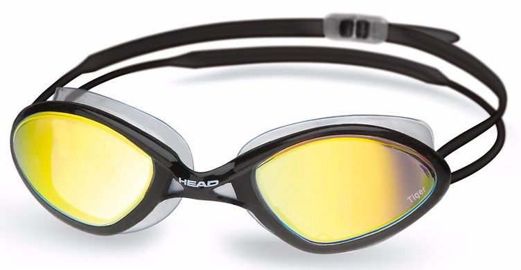 Очки для плавания HEAD TIGER RACE LSR + зеркальное покрытие (черно-дымчатые)