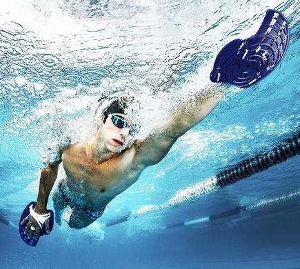 Лопатки для плавания Phelps Strength (синий), M